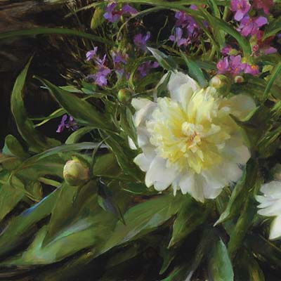 ''Peonies'', oil, 11x40'', private collection
