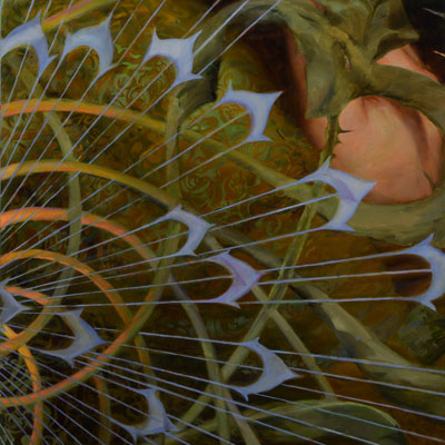 ''Thistle Series'', one of 28 panels, oil, private collection