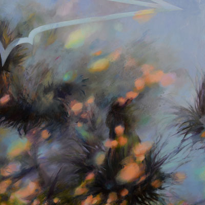 ''Thistle Series'', one of 28 panels, oil, private collection